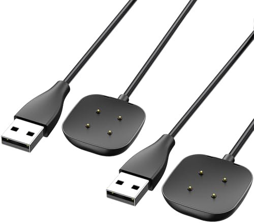 2 Pezzi Cavo Caricatore per Fitbit Sense 2 / Versa 4 / Fitbit Versa 3 / Fitbit Sense, Cavo di Ricarica Rapida da per Fitbit Sense/Sense 2/Versa 3/Versa 4 Smartwatch USB Charger Dock Cable Cord