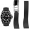Kai Tian 20mmKautschuk Uhrenarmband mit Faltschließe, Schwarz Silikon Fluorkautschuk Uhrenarmbänder für Rolex Seiko Armbänder Männer Frauen
