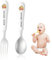 COYUN 2 Piezas de Cubiertos de Acero Inoxidable con Silicona para Bebés y Niños Pequeños, Cubiertos Infantiles, Cucharas y Tenedores sin BPA con Diseño Antiahogo de Sujeción de Silicona