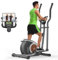 Crosstrainer für zu Hause, magnetischer Crosstrainermit 16 Widerstandsstufen, LCD-Monitor, rutschfestes Fußpedal, Flaschenhalter, Heimfitness-Stepper (Schwarz)