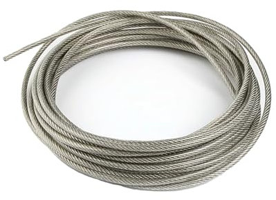 304 Stainless Steel Wire Rope 150FT 7X 19 Strands 1058lbs Breaking Strength 8mm for Yard Zipline Winch Cable