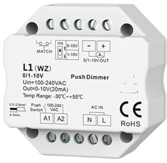 Kit dimmer 0/1-10V 110V 220V 230V 1 canale di ingresso Controllo dimmer LED 2.4G Telecomando monocolore 4 zone(L1(WZ) Only)