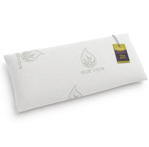 Remedi Almohada Viscoelástica Memory Foam 70 cm – Aloe Vera, Almohada Ergonómica Cervical, Antiácaros, Hipoalergénica, Desenfundable, Máximo Confort, para Dormir de Lado o Boca Arriba