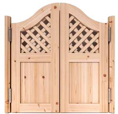Porta a Battente Nessuna Vernice, Stile Rustico Porta Saloon Interna in Legno con Cerniere per Caffè, Cucina, Bar, Ingresso Veranda, Bancone, Salone(W130xH90cm)