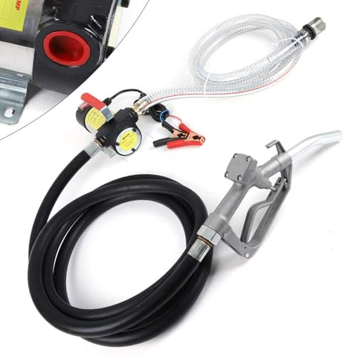LENJKYYO Pompe à Gasoil 12V, 200W Pompe Essence Electrique, Auto-Amorçante Pompe Carburant Électrique avec Pistolet Filtre Tuyaux 3/4 Pour Camion Tracteur Matériel Agricole 45L/min