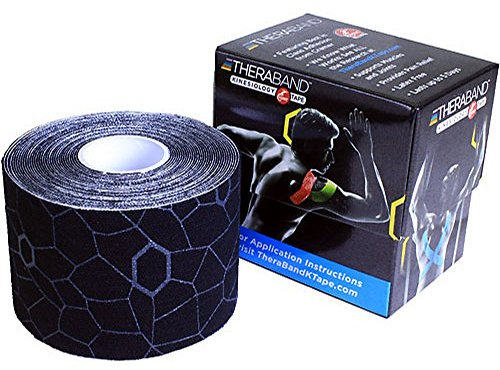 TheraBand Kinesiologie-Tape, Standardrolle, TherKin, schwarz / grau, 2 x 16.4'