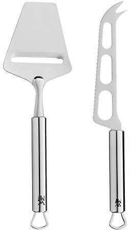 WMF Profi Plus Käse-Set, 2-teilig, Käsemesser/-hobel/-schneider, Cromargan Edelstahl teilmattiert, mit Aufhängeöse, spülmaschinengeeignet