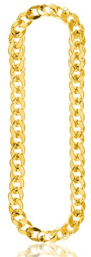REDSTAR FANCY DRESS Gold Gangster Kette Chav Halskette Hip Hop Rapper Gangster Kostüm Zubehör
