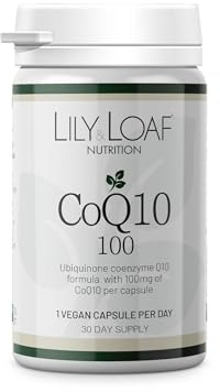 Lily & Loaf CoQ10 Ubiquinone 100mg Capsules – Vegan Coenzyme Q10 Supplement, Gluten Free, 30 Capsules