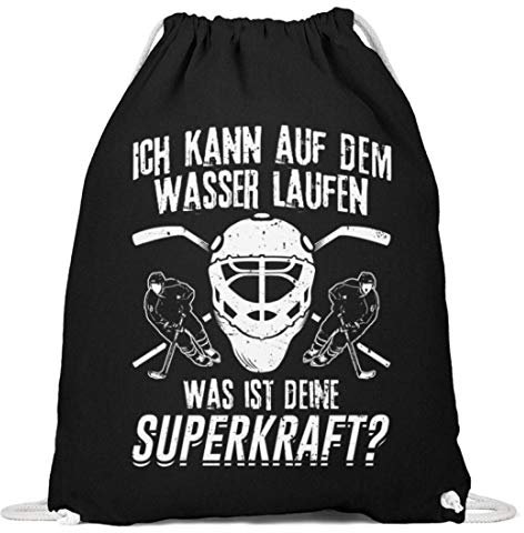 Chorchester Eishockey Spieler Laufen auf Wasser - Baumwoll Gymsac -37cm-46cm-Schwarz