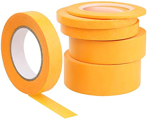 STARVA ST Ruban de Masquage pour la Peinture, Paquet de 6 Ruban Masquage Peinture 2/6/9/12/18/24MM, Ruban Adhésif de Masquage pour la Décoration de l'artisanat (Chaque rouleau de 1.8 mètre de long)