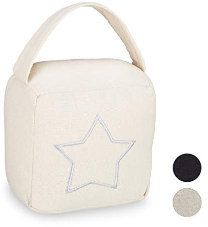 Relaxdays 1x butoir de Porte, cale pour Porte avec poignée, 18,5 x 14 x 10 cm, Beige