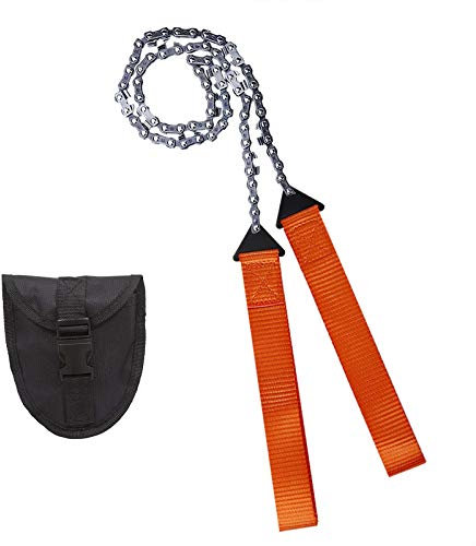 Survival Chain Portable Pocket Chainsaw Folding Emergency Outdoor Survival Gear for Camping Backpacking Hiking 25.6in Orange