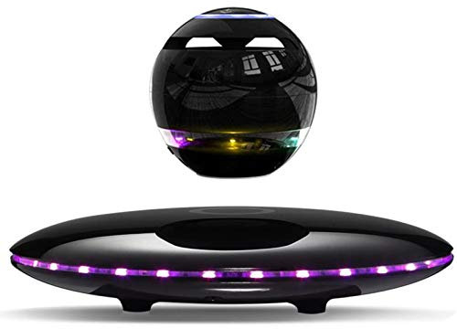 Qazxsw Magnetic Levitating Bluetooth Speaker,Magnetic Levitation Led Flash Bluetooth Speaker,Wireless Floating Portable Speakers with Colorful Night Lights