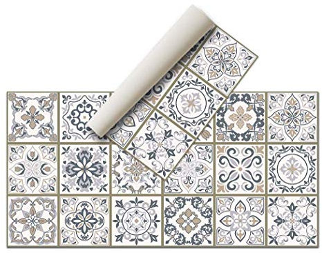 Alfombra Vinílica Antideslizante - (120 x 60 cm, Hidráulica) - Distintos diseños y tamaños - para Cocina, baño, Salón, Comedor, Dormitorio - Goma esponjosa y Suelo PVC