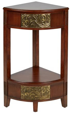 Touch of Class Sarantino - Tavolo angolare in legno di ciliegio naturale, decorazione tradizionale per camera da letto, soggiorno, cucina, design ornato