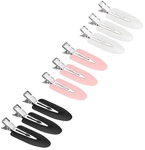 JeoPoom Nahtlose Haarspange[9 Stück], Haarklammern, Haar Pin Curl Clips kein Verbiegen Haar Spangen für Haarstyling Make Up, 3 Farben(Schwarz, Pink, Weiß)