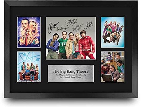 HWC Trading FR A3 The Big Bang Theory Gifts gedrucktes signiertes Autogrammbild für TV-Erinnerungsstück-Fans – A3 gerahmt