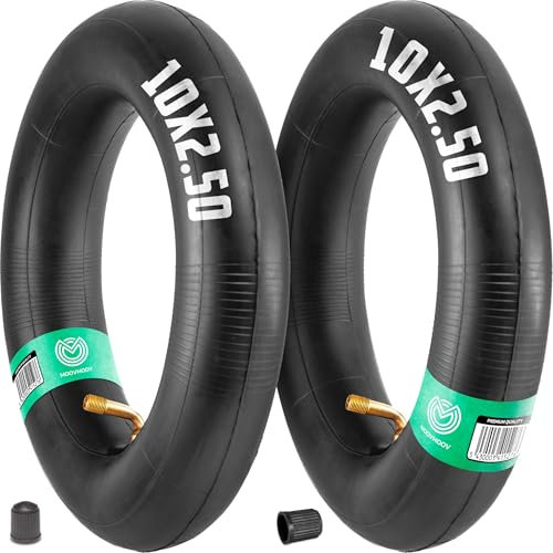 MOOVMOOV E-Scooter Schlauch 10x2.50 Zoll Abgewinkeltes Ventil 90/90-10 Zoll Schlauch Kompatibel mit 10x3.0 oder 80/65-6 Reifen - Premium Qualität mit gebogenem Ventil