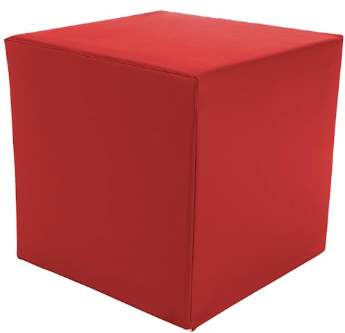 ATC Handels GmbH Stufen-Lagerungskissen mit Kunstlederbezug in 5 Maße: 40x40x40 cm - Bandscheibenhocker, Sitzhocker, Sitzwürfel, Kunstleder, Lendenstütze (rot)
