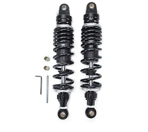 Hegeiisy 320mm 12.6 Zoll 7mm Feder Universal Motorrad Stoßdämpfer Hinterradaufhängung ATV Quad Scooter Dirt Bike Einstellbare aufblasbare Luftdämpfung Schwarz