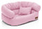Juelle Hundebett - Großhundesofa, Abnehmbarer Bezug maschinenwaschbar, flauschiges Bett, Hundesessel Santi S-XXL (Größe: L - 100x80 cm, Hellpink)