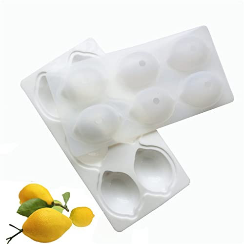 DUBENS Molde de Silicona 3D con 6 Cavidades en Forma de Limón para Brownies, Mousse y Pastel - Herramientas de Decoración para Postres Franceses