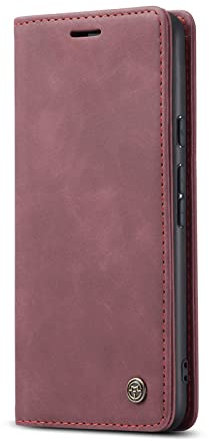 JMstore Funda Compatible con Google Pixel 6, Magnético Carcasa Funda Móvil Billetera Cuero Funda con Tapa Libro Caso Soporte Plegable (Rojo)