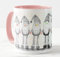 Vixar Gonk Grey Rainbow noses Watercolour Art Coloured Mug Cup Gift Birthday Work Office Christmas Tea Coffee (Pink)