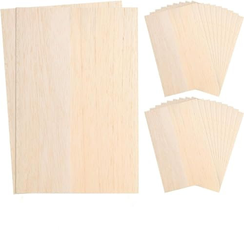 GOYADA 20 Balsaholz 300 x 200 x 1.5 mm, Holzplatten zum Basteln, Naturbelassene Holzplatte, unlackiert, rechteckig, unbehandelt, zum Basteln, Modell, Handwerk