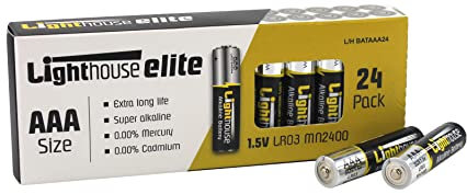 Lighthouse Torches L/Hbataaa24 Alkaline Batteries Aaa 1.5V - Pack Of 24