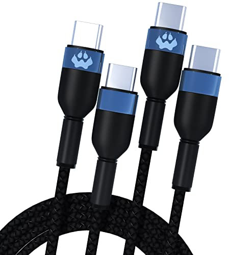 PAWHITS 2 Stück 1M USB C Ladekabel Typ C Schnellladekabel Nylongeflecht USB C auf USB C Kompatibel mit Google Pixel 5/4/4 XL Samsung Galaxy S22 S21 S2 iPad Air/Pro 2021 2020 und mehr