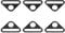 sourcing map 6 Stück D Ringe Metall Dreieck Schnalle Versteller 1,97 D Ringe 50mm Triangel Schnallen Taschenzubehör für Taschen DIY Handtasche Geldbörse, Mattschwarz