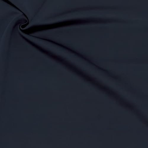 STOFFKONTOR Stretch Scuba Stoff - Meterware, Farbe Marine-Blau - zum Nähen von Bekleidung