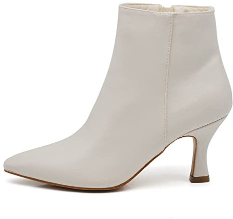 IF Fashion Tronchetti Stivali Stivaletti A Punta Scarpe da Donna Con Tacco MP413 beige N.36