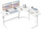 CubiCubi L Shaped Gaming Desk Computer Office Desk, 150 cm Corner Desk with Large Monitor Stand for Home Office Study Writing Workstation, White