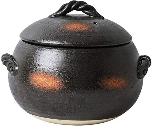 Steingut aus Steingut hitzebeständiger glasierter Reiskocher japanischer Hot Pot Keramik-Auflauf mit großem Fassungsvermögen (1,7 l)