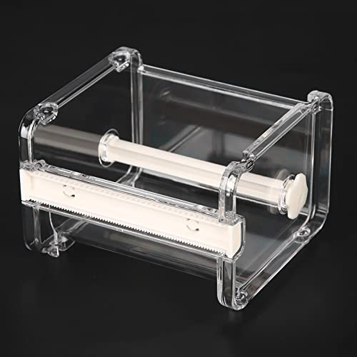 Holder Washi Tape Dispenser Dispenser Office Desktop Washi Tape Holder with Cutter Transparent Roll Tape Holder (Weiss)