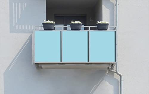 Wallario Balkonverkleidung, Sichtschutz, Windschutz, Meterware nach Maß mit vormontierten Ösen - Motiv Pastellblau (Grundpreis: 29,95Eur/m)