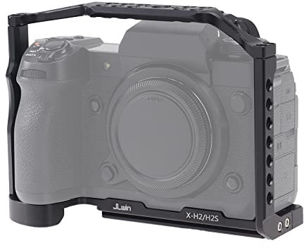 FOTGA Camera Cage for Fujifilm X-H2/X-H2S Camera, Aluminium Video Vlogging Stabilizer Rig with NATO Rail, 1/4Screw Mount, 3/8-16 Locating Pin for Arri Grip, Quick Release Plate for Arca-Swiss Tripod
