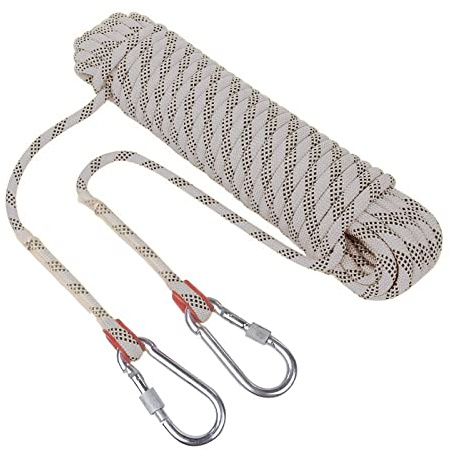 PAHION 10mm Indoor Outdoor Kletterseil Statisches Kletterseil Für Escape Eiskletterausrüstung Brandschutz Rettungsseil Mit 2 Stahlhaken Für Kinder Und Erwachsene Gymnastikübungen