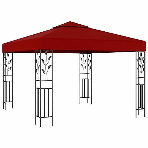 BaraSh Cenador Color Vino Tinto 3x3 m Carpa Camping Pergola Bioclimatica Carpas