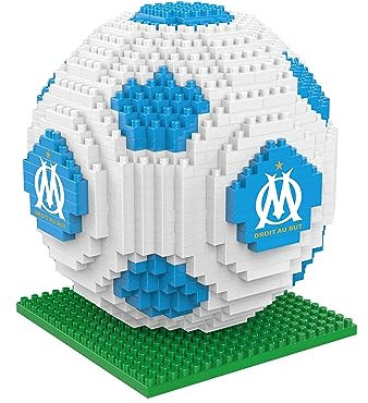 FOCO Licence Officielle Olympique de Marseille Modèle 3D de Jouet de Football en Briques BRXLZ