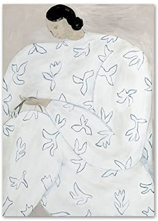 LVTFCO Sofia Lind Poster und Drucke, abstrakte Pyjamas, Mädchen, Leinwand, Wandkunst, Sofia Lind Gemälde, Sofia Lind Bild für Zuhause, Wanddekoration, 50 x 70 cm, ohne Rahmen