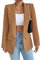 LIAOPUFUS Femme Blazer Slim Fit Elégant à Manches Longues Costume à Revers Business Veste de Costume Tailleur Bureau d'affaires avec Poches Couleur Variétée(XL,Jaune Gingembre)