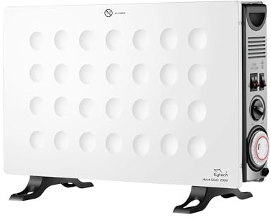Sytech Calefactor electrico convector, Turbo, Temporizador, 2000w, Blanco