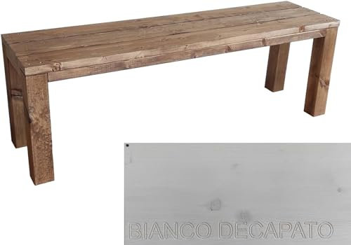 TOTAL WOOD 2012 Gartenbank Sitzbank Holzbank parkbank terrassenmobel für Innen und Außen geeignet Nach Maß verfügbar (Classic imp) (EINGELEGTES Weiss, 120X38.5X50)