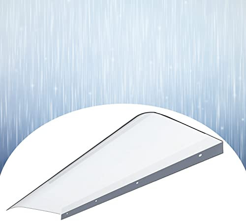 40/50 cm Türfenstervordach Markise Terrassenüberdachung UV Regen Schnee Sonnenlichtschutz Modernes Design Polycarbonat gebogen skalierbar (19.7x39.4in(50cmx100cm))