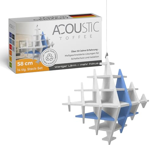 platino24 „CUBO“ 3D-Akustik-Objekt Würfel für optimale Raumakustik I Schallabsorber für Decke in innovativem Design I Größe: 58 cm I Recyclebares & nachhaltiges Absorber-Element