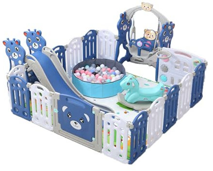 Baby Laufgitter Große Kleinkind Aktivitätszentrum Kinderspielgitter Kleinkind Zaun Baby Spielplatz Park Faltbare Aktivität Spielplatz für Kind mit Anti-Kollision Schaum Indoor Outdoor (B 12+2)